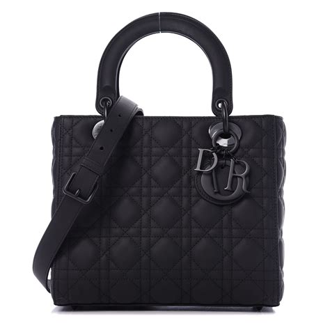 dior mat black bag|lady Dior cannage handbags.